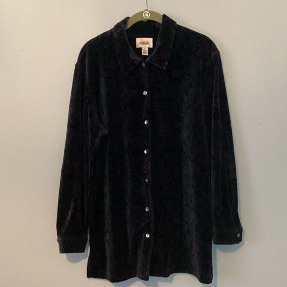 Talbots Multicolor Velvet Shirt - Picture 7 of 9